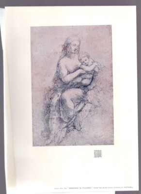 1903 original lithograph Madonna Di Foligno Da Raffaello Raphael
