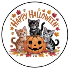 HAPPY HALLOWEEN CATS ENVELOPE SEALS LABELS STICKERS PARTY FAVORS