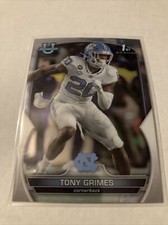 2022 Bowman Chrome Football 1st University #75 Tony Grimes UNC