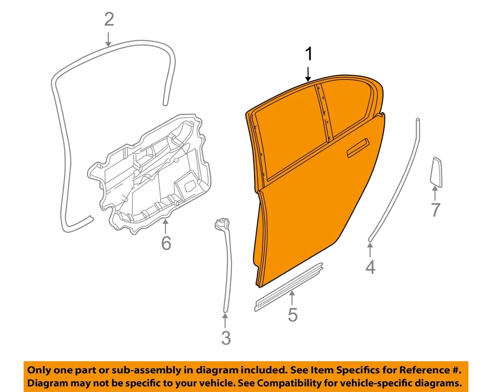 Puerta trasera izquierda negra tiene revestimiento transparente desvanecimiento OEM 2006 2007 2008 BMW 750I Foto 3 de 4