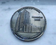 Kemper Development Co. Hyatt Regency Expansion Brass Token November 2008 GLY