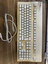 VINTAGE APPLE EXTENDED KEYBOARD II FRENCH ISO ADB CABLE BUNDLE M3501