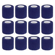 12 Rolls Adhesive Elastic Tape Bandage 2" x 5 Yards Wrap Knee Tape Navy Blue