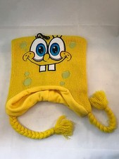 Nickelodeon SpongeBob Squared Knit Hat w/ Long Tassels Cap ONE SZ