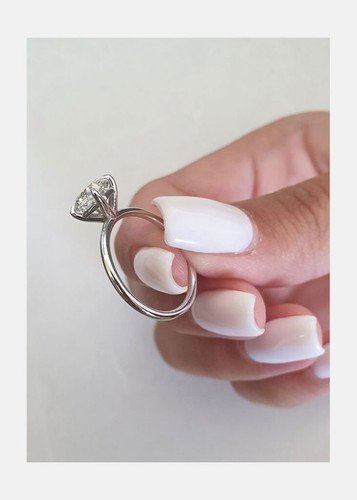 2Ct Cushion Cut Lab Created Diamond Women Engagement Ring 14K White Gold Over - Picture 4 of 6