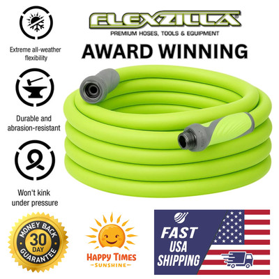 Flexzilla 5/8'' Garden Hose SwivelGrip Heavy Duty Lightweight Drinking Water Safe