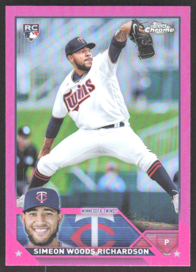 2023 Topps Chrome Pink Refractor Simeon Woods Richardson Minnesota Twins #173