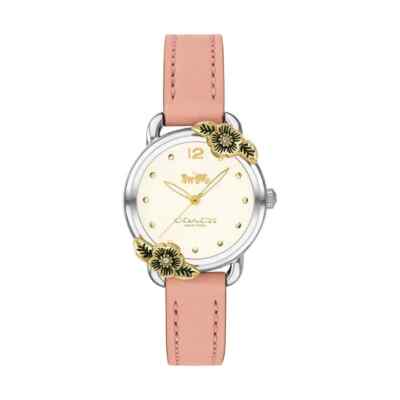 COACH 14503239 Delancey Tea Rose Blush Pink Leather Strap Women's