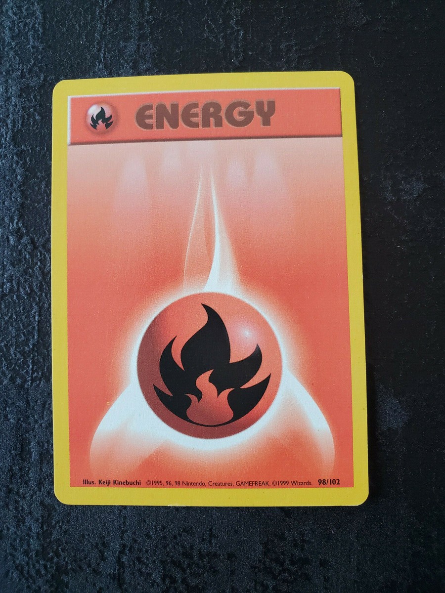 1995 fire energy pokemon card Miscut Fire Rarity Fire Energy [1st Edition] #98