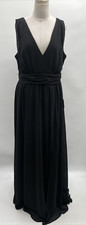 Lulus Women's Sleeveless Ruche A-Line Chiffon Maxi Formal Black Dress Size XL