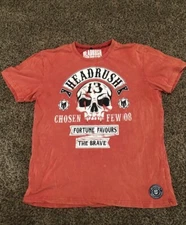 Headrush 2XL Tee Mens Skull Shirt Fortune Favours the Brave 13 Chosen Few