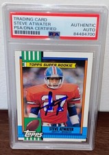 Steve Atwater Signed Autographed 1990 Topps Rookie Card Broncos PSA N2