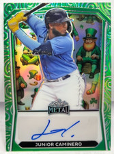 Junior Caminero 2024 Leaf Metal St. Patrick's Day Leprechaun Autograph Auto #1/1