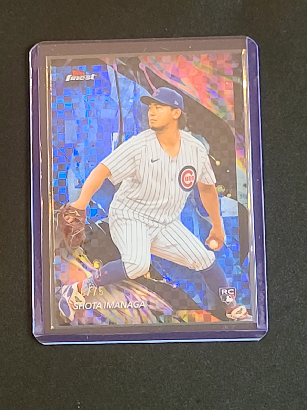 2024 Topps Finest Shota Imanaga #161 BLUE Checkerboard Uncommon /75 - Cubs