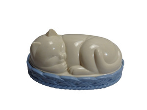 Vintage Cat Lint Brush Avon Cozy Kitty In Basket Clean Pet Hair-BRUSH NEVER USED