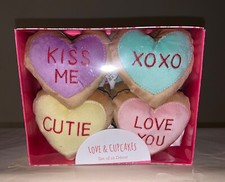 Love  Cupcakes Plush Heart Shaped Conversation Hearts Garland NEW Valentine 6  