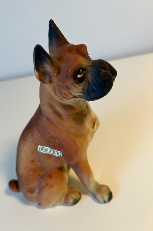 Vintage POSSIBLE Lefton Ceramic Boxer Dog Figurine