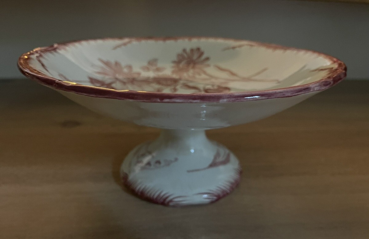 Compotier Terre de Fer Faience Creil Montereau Service Tournesol