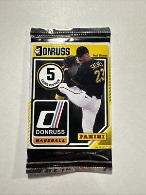 (1) 2024 Panini Donruss Baseball Factory Sealed Gravity Feed Pack - Yellows!