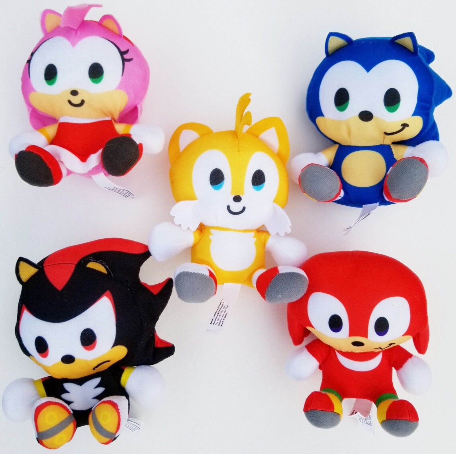 Sonic The Hedgehog, Tails, Shadow, Amy Rose, Knuckles (5 Plush Set