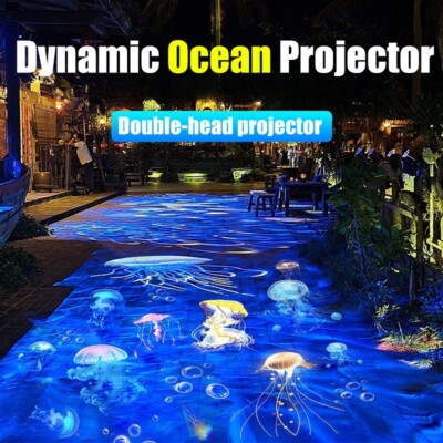 90W Dual-head Dynamic Water Wave Ripple Light Ocean Pattern Gobo Logo Projector