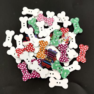 100x bunte Holzknöpfe 2 Löcher Handarbeit Ornament für DIY Projekte