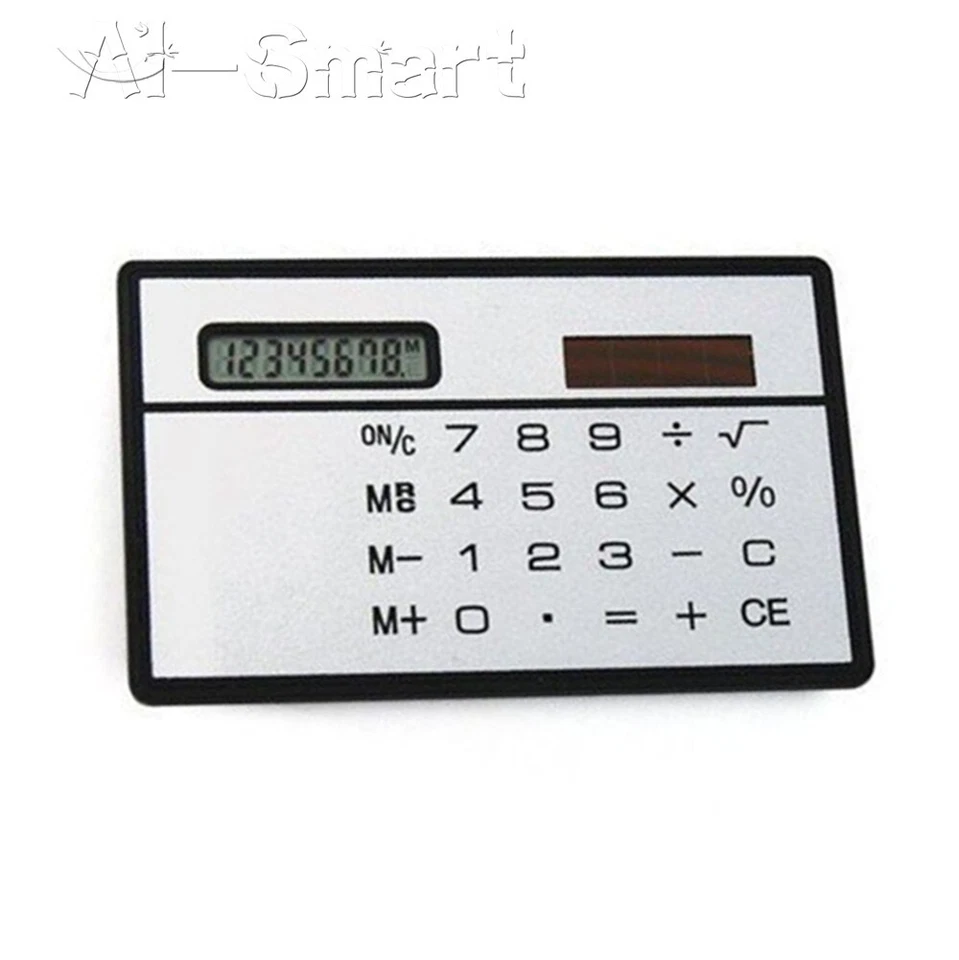 8 Digits Ultra Mini Slim Credit Card Size Solar Power Calculator Small Pocket - Image 3 of 4