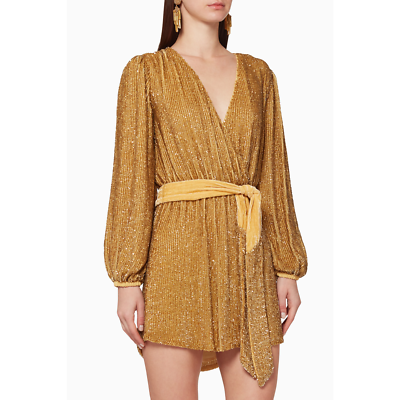 Retrofête Julie Sequin Mini Dress Gold Size S | eBay