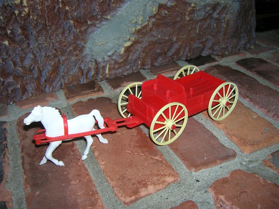 MPC  WAGON  & HORSE Multiple Products Co. TOY COWBOYS WESTERN 1960'S - Image 4 of 4