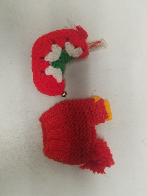 Lot of 2 Hand Crocheted Christmas Decorations