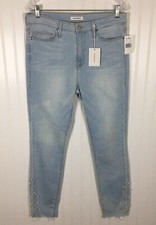 GOOD AMERICAN Good Legs High Rise Skinny Raw Edge Jeans Blue Size 12 NEW