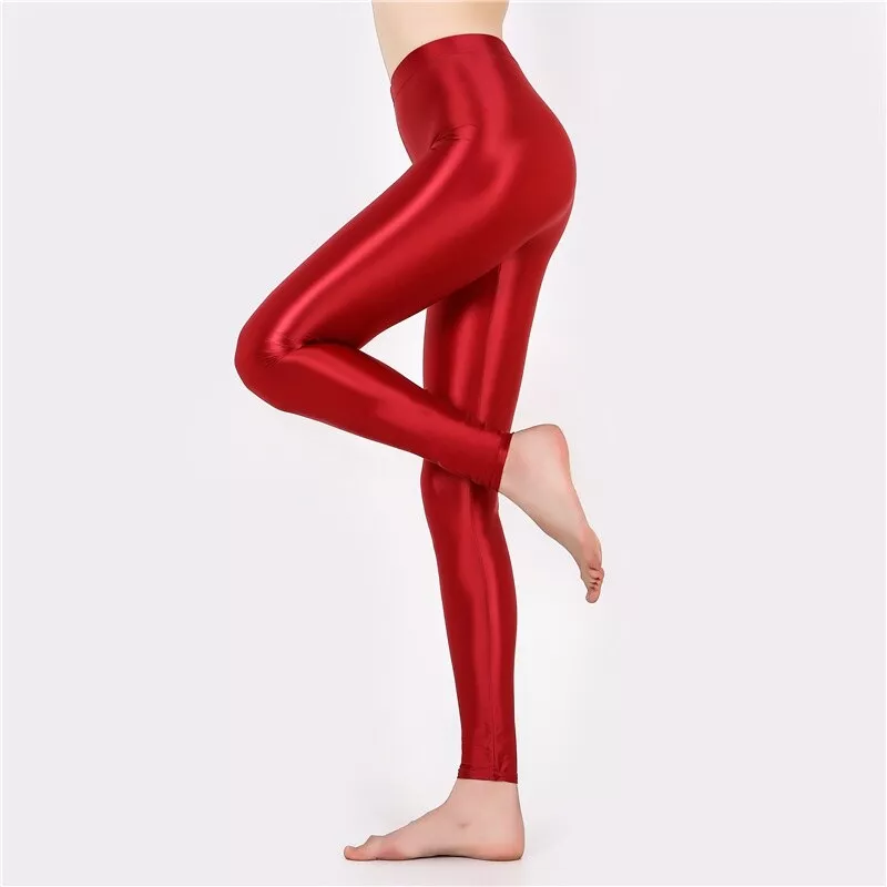 Women Leggings Pants Stretch High Waist Shiny Sexy Clubwear Slim