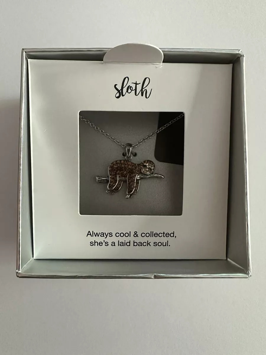 NEW Kohl s Necklace Jeweled Sloth 18
