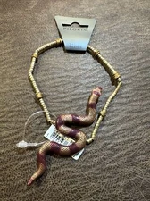 Pilgrim Jewellery Snake Anklet, Dark Red