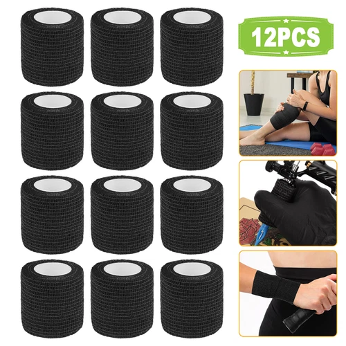12 Rolls Tattoo Self Adhesive Adherent Wrap Bandage Gauze Elastic Tape 2" x 5yds - product listing photo