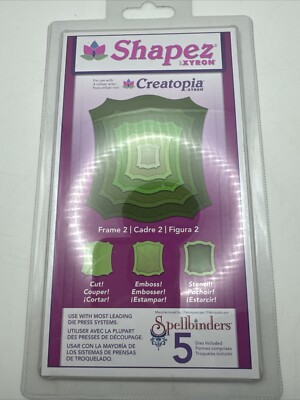 Spellbinders Shapez Xyron Creatopia Frame 2 Dies - Set of 5 - Card Making NEW