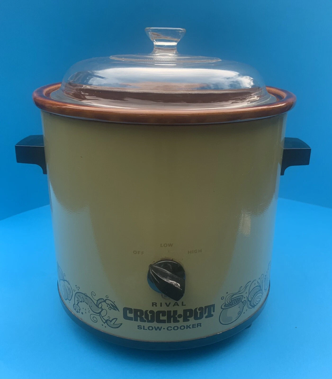 Vintage Rival CROCK POT Slow Cooker 3.5 qt Green, Glass Lid, Works Great!