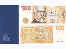 Czech Republic 100 Korun 2019 Commemorative BIG Note P 29 UNC W/Folder
