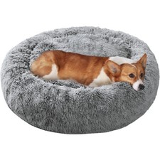 27" Anti-Anxiety Large Dog Bed, Fluffy Donut Cushion for Medium and Large Pets