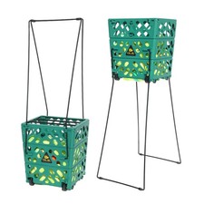 Tennis Ball Basket with Wheels, 60-Ball Pickup Hopper