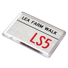 FRIDGE MAGNET - Lea Farm Walk LS5 - UK Postcode