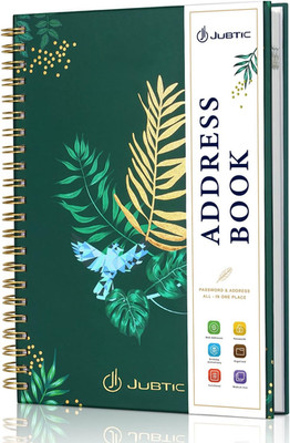 Hardcover Address Book with Alphabetical Tabs, Spiral Bound Address Book with Re
