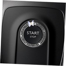 Car Butterfly Bling Ring Emblem, Crystal Rhinestone Auto Key Ignition Black