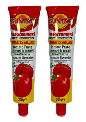 2× SUNTAT Tomatenmark doppelt konzentriert Vegan   Tomato Paste   je 200 g