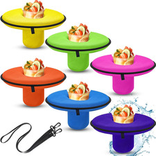 6-Pack Floating Drink Holder Neoprene Pool Coaster w/ Rope Boat Lake