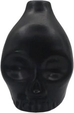 Aztec Death Whistle Handcrafted Ceramic Skull for Terrifying Black