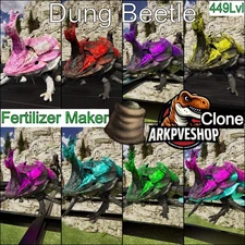 ASA PVE 🦖ARK Survival Ascended Dung Beetle 449Lvl Clone Fertilizer Maker