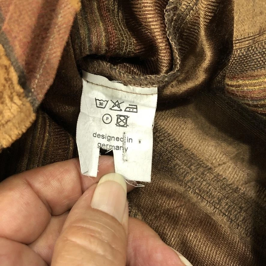 Georg Roth Shirt Mens 2XL Brown Striped Button Germany XXL 45/46 Long Sleeve - Image 4 of 4