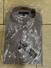 TOMMY HILFIGER Soft Touch Non Iron Blue White Gingham Shirt Large 15 1/2 32-33