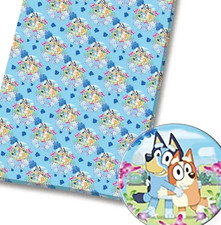 Bluey Bingo children character polyCotton Fabric Half Yard 18  x 55   24186
